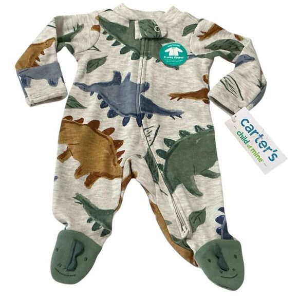 Carter’s One-Piece Dinosaur Footsie for Preemies NWT - Picture 1 of 5